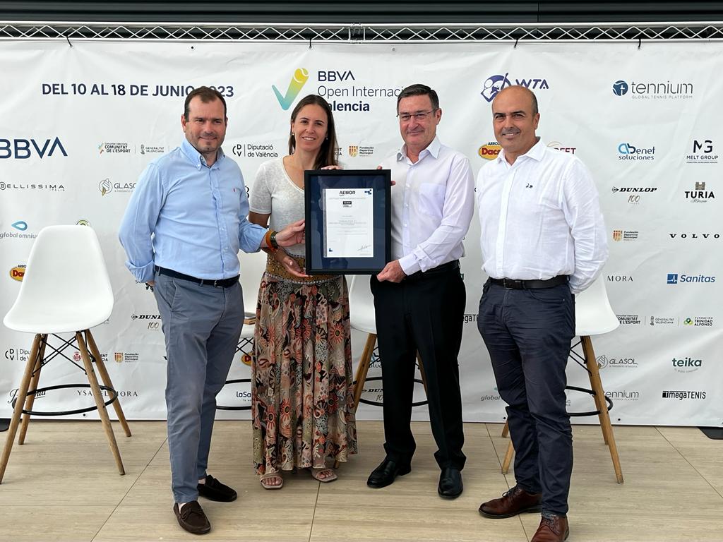 BBVA Open Internacional de Valencia, torneo de categoría WTA obtiene la certificación de huella de carbono de AENOR